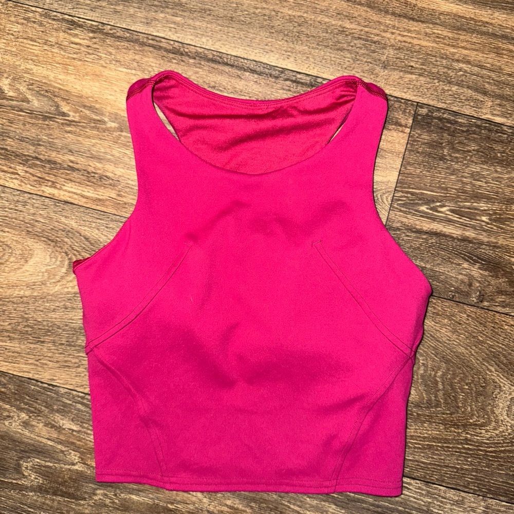 Lululemon Athletica Pink Fitted Crop Tank Top